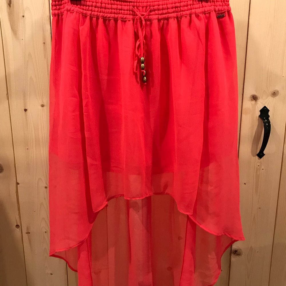 Roxy high low coral pink skirt